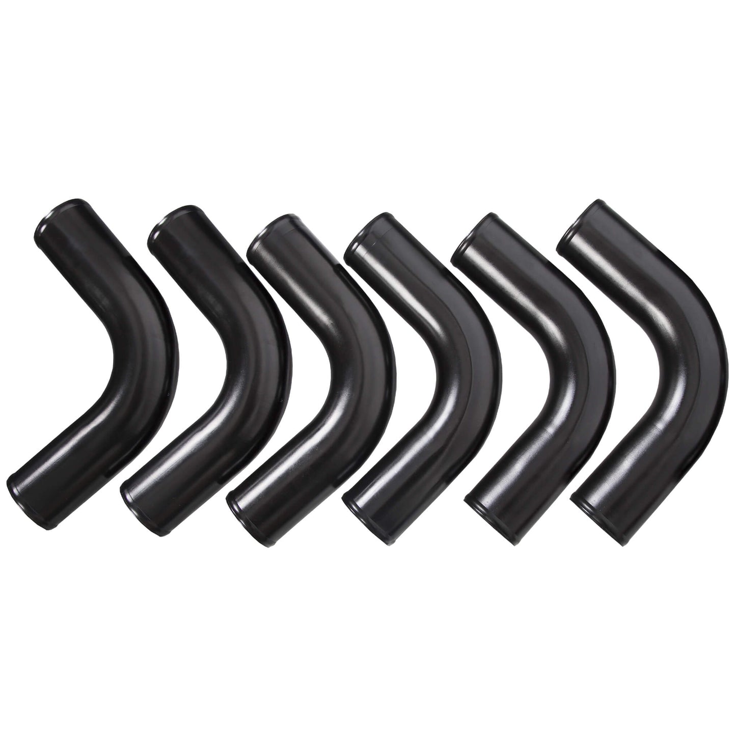 12 Piece 2.5 Inches Intercooler Black Piping Kit +T-Bolt Clamps +Blk Silicone Couplers