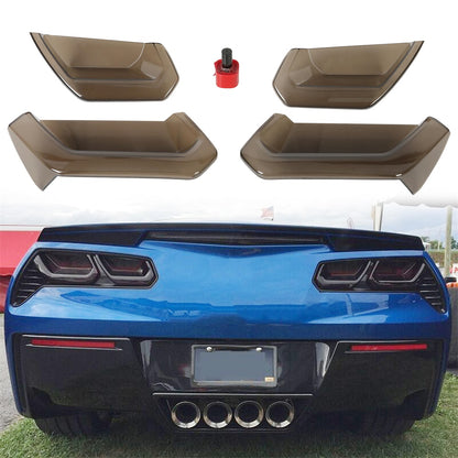 Rear Tail Light Lens Kit Taillight Compatible with 2014-2019 Corvette C7 Molded Acrylic Smoked Blackout Light Lens Kit