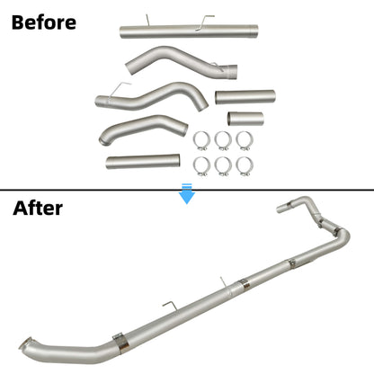 Stainless Steel 5 Inches Muffler Exhaust Pipes for 2007-2012 Dodge Ram Cummins Diesel 6.7L