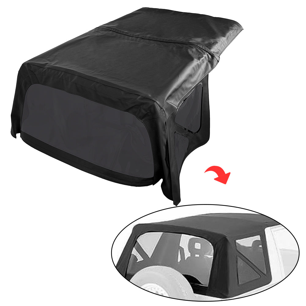 Tinted Soft Top Sailcloth Black For 1995-1998 Suzuki Sidekick Geo Tracker