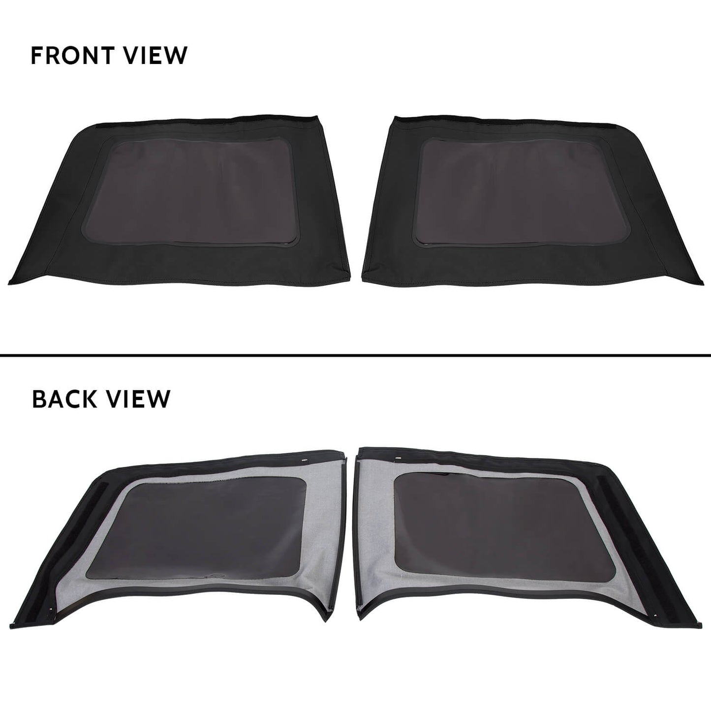 Replacement Soft Top Tint Windows for 2007-2009 Jeep Wrangler Unlimited 4 Door