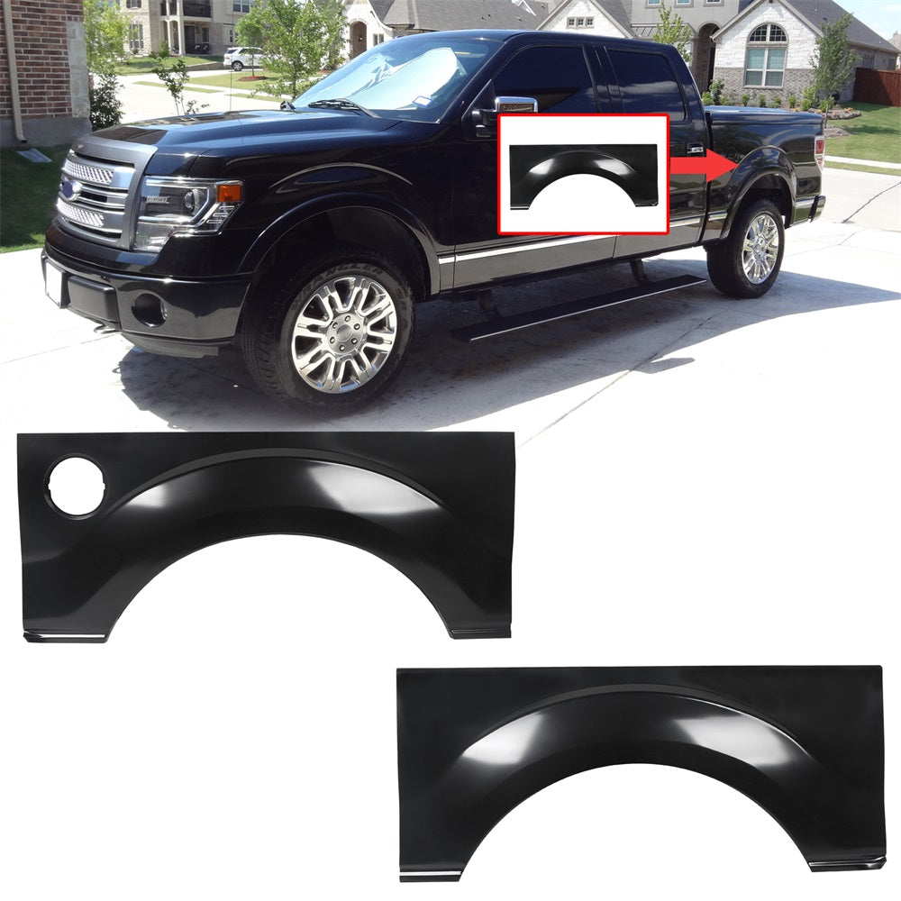 Steel Rear Wheel Arch quarter panel For 2009-2014 Ford F-150 LD W/O Molding Holes