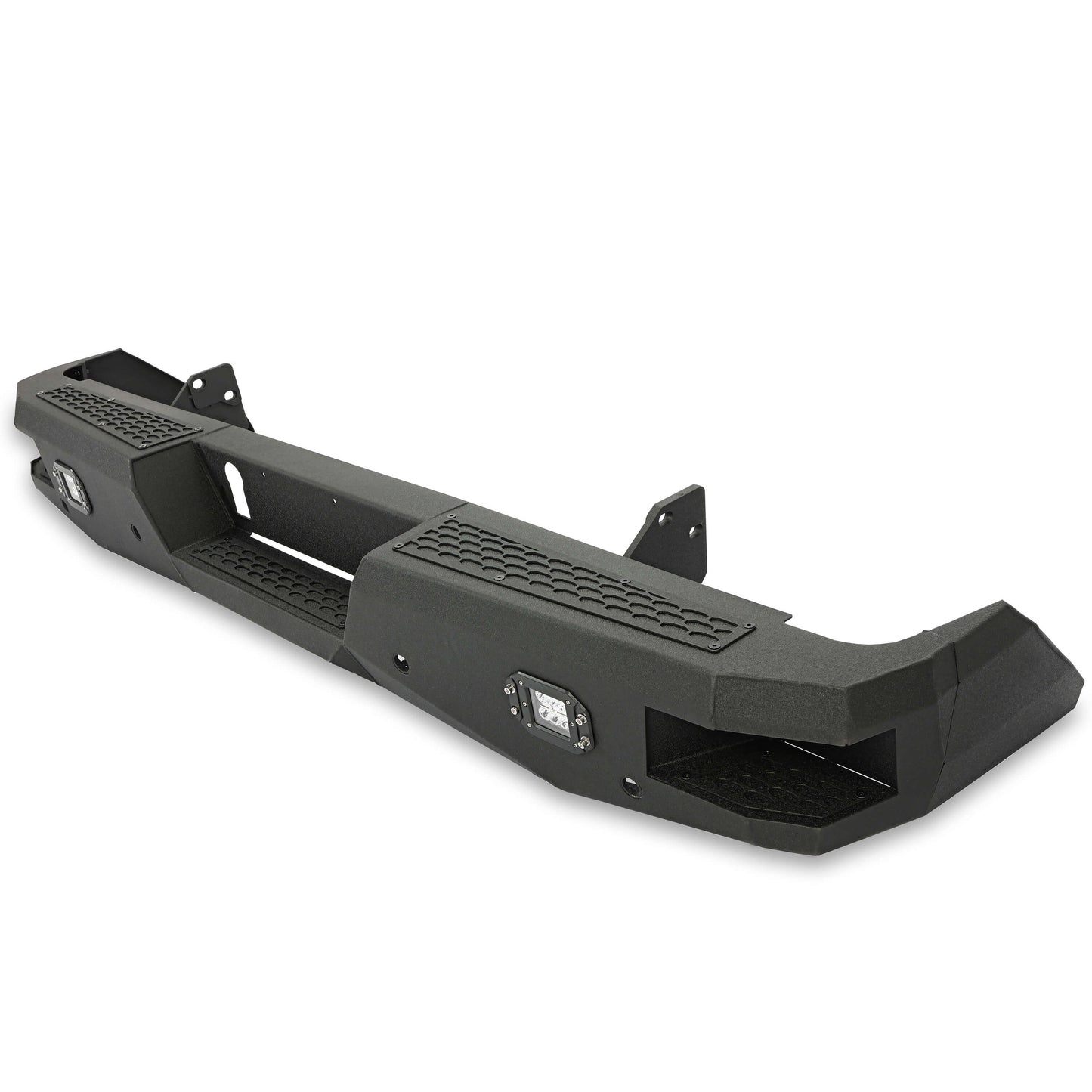 Off-road Rear Bumper Compatible with 2014-2021 Toyota Tundra 2WD/4WD with 2 LED Lights Powder Coated Steel