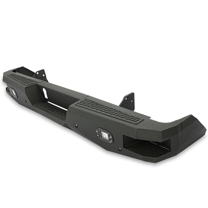 Off-road Rear Bumper Compatible with 2014-2021 Toyota Tundra 2WD/4WD with 2 LED Lights Powder Coated Steel