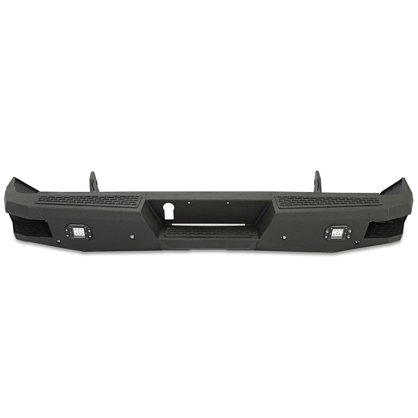 Off-road Rear Bumper Compatible with 2014-2021 Toyota Tundra 2WD/4WD with 2 LED Lights Powder Coated Steel