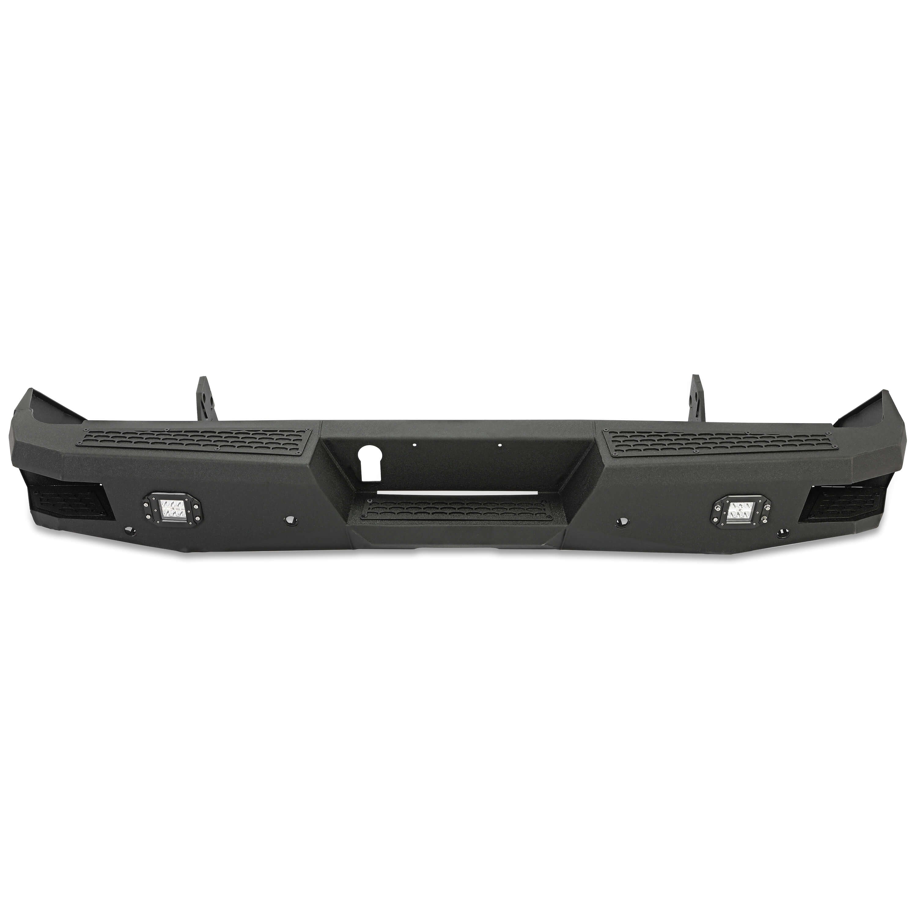 Off-road Rear Bumper Compatible with 2014-2021 Toyota Tundra 2WD/4WD with 2 LED Lights Powder Coated Steel