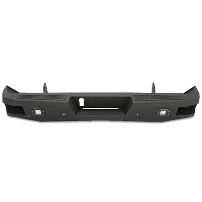 Off-road Rear Bumper Compatible with 2014-2021 Toyota Tundra 2WD/4WD with 2 LED Lights Powder Coated Steel