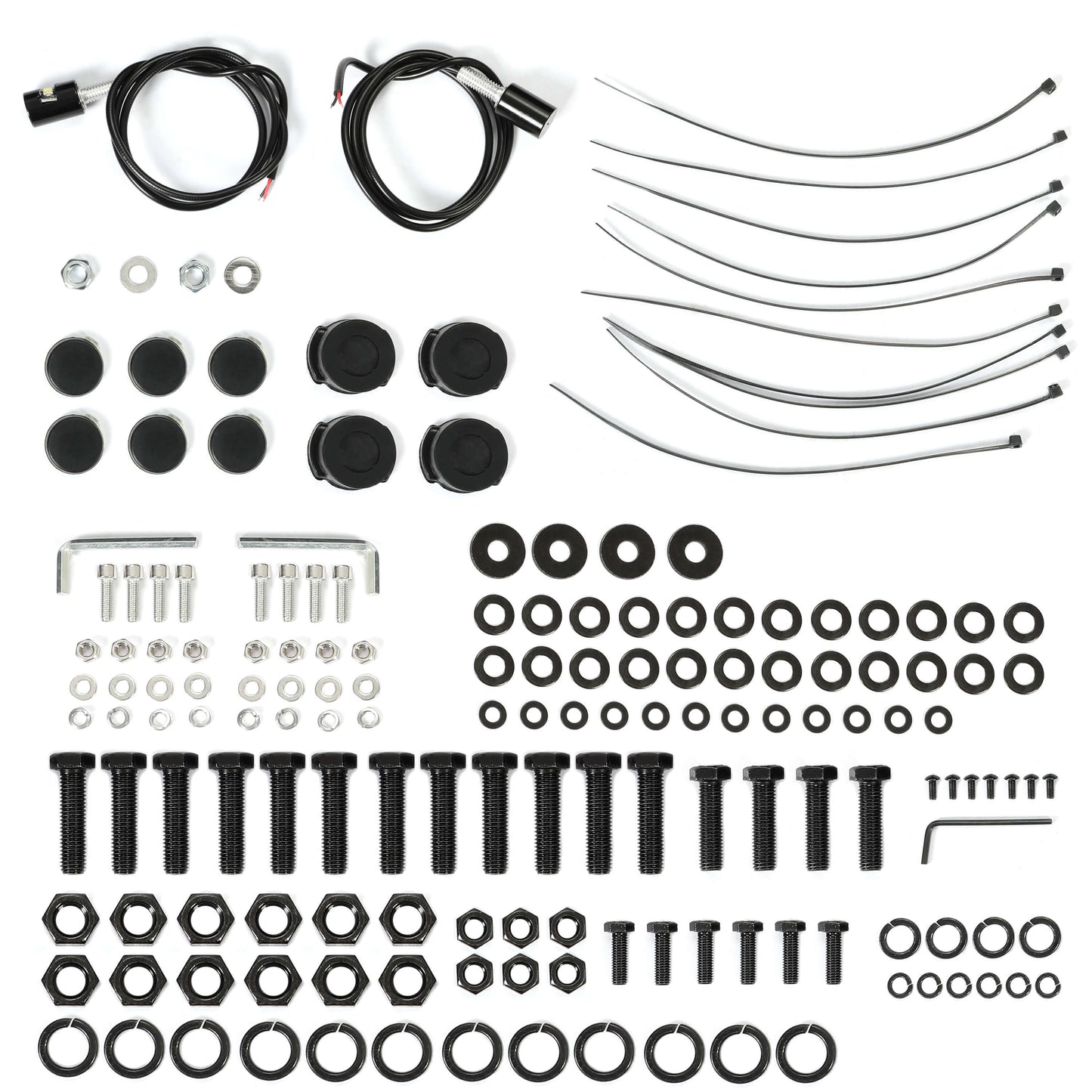 Off-road Rear Bumper Compatible with 2014-2021 Toyota Tundra 2WD/4WD with 2 LED Lights Powder Coated Steel