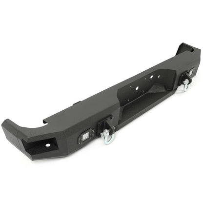 Rear Bumper Black Steel compatible with 2009-2014 Ford F150 Fits Models without Rear Sensors