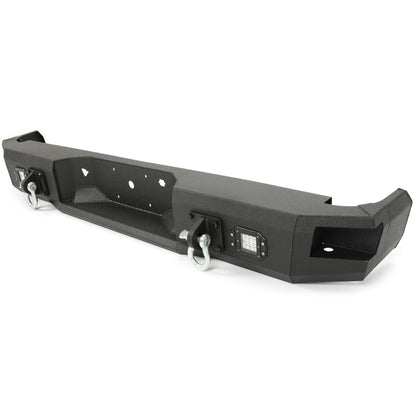 Rear Bumper Black Steel compatible with 2009-2014 Ford F150 Fits Models without Rear Sensors