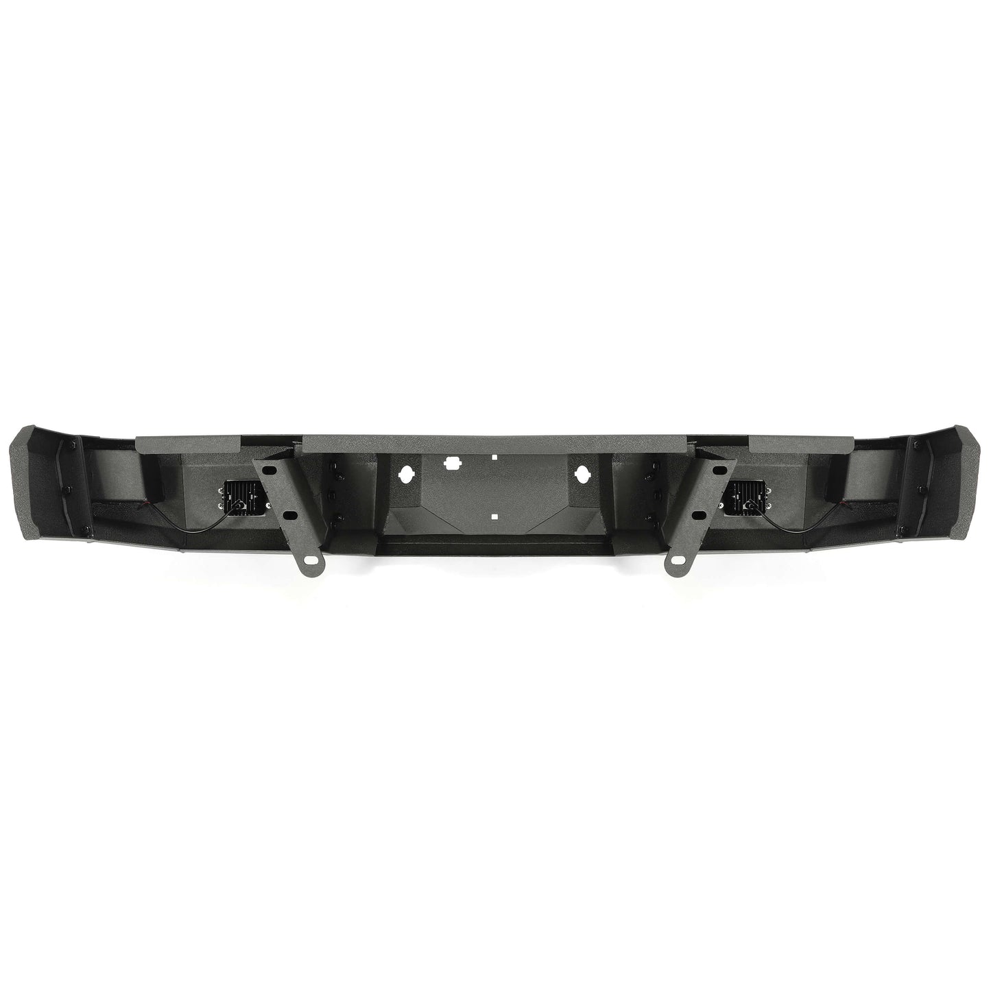 Rear Bumper Black Steel compatible with 2009-2014 Ford F150 Fits Models without Rear Sensors