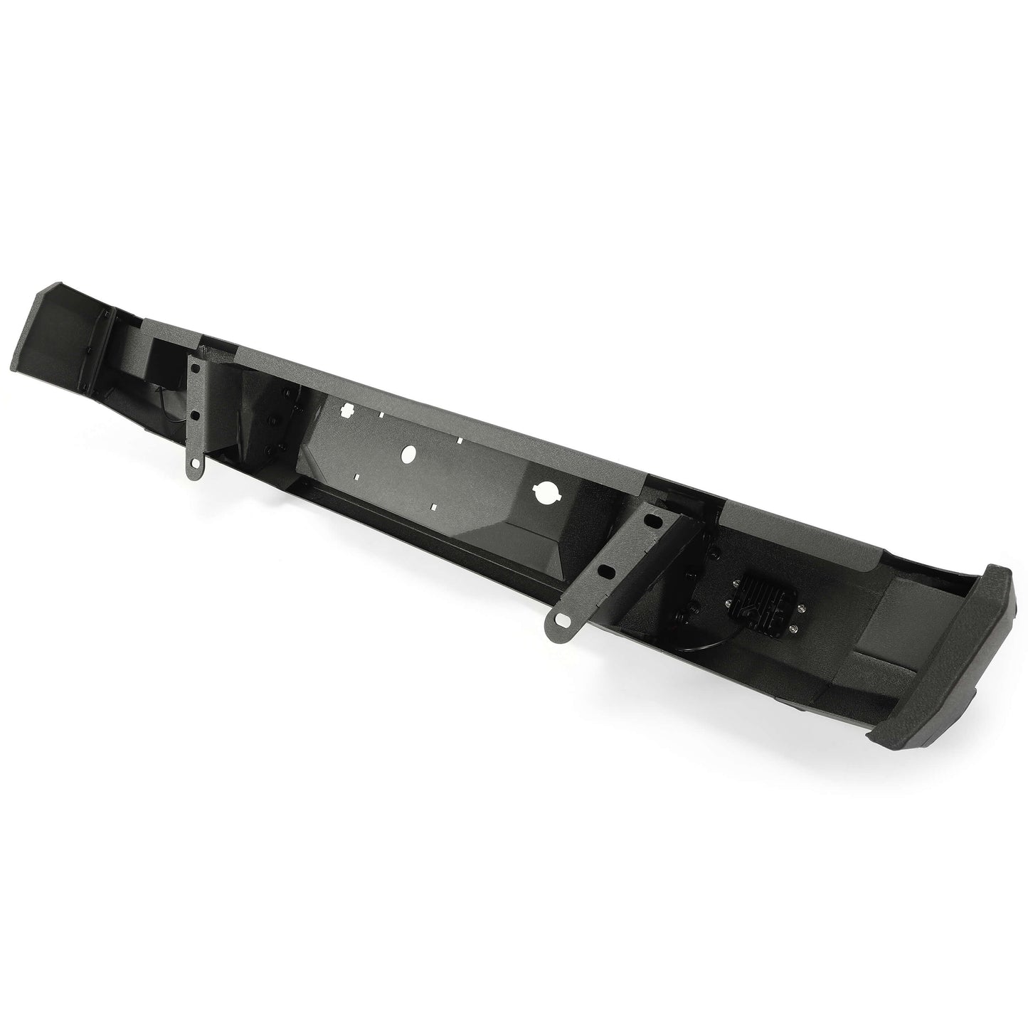 Rear Bumper Black Steel compatible with 2009-2014 Ford F150 Fits Models without Rear Sensors