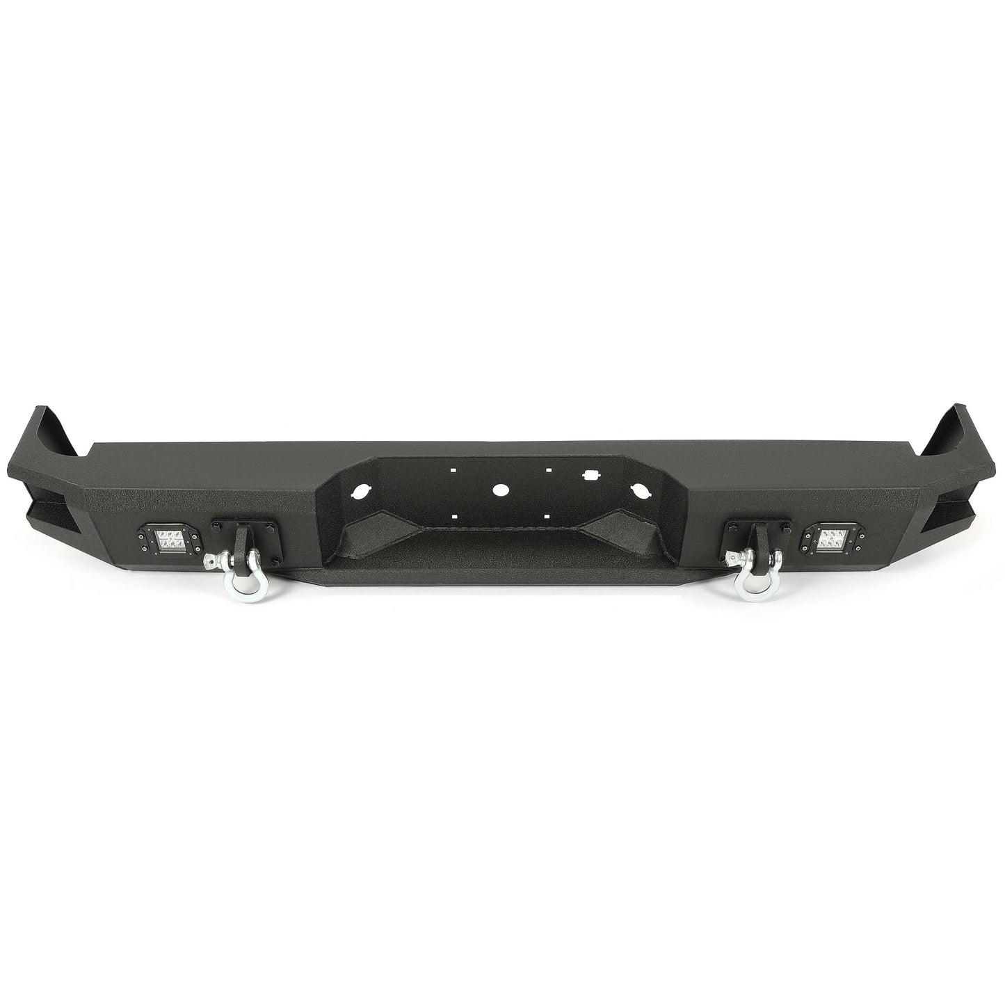 Rear Bumper Black Steel compatible with 2009-2014 Ford F150 Fits Models without Rear Sensors