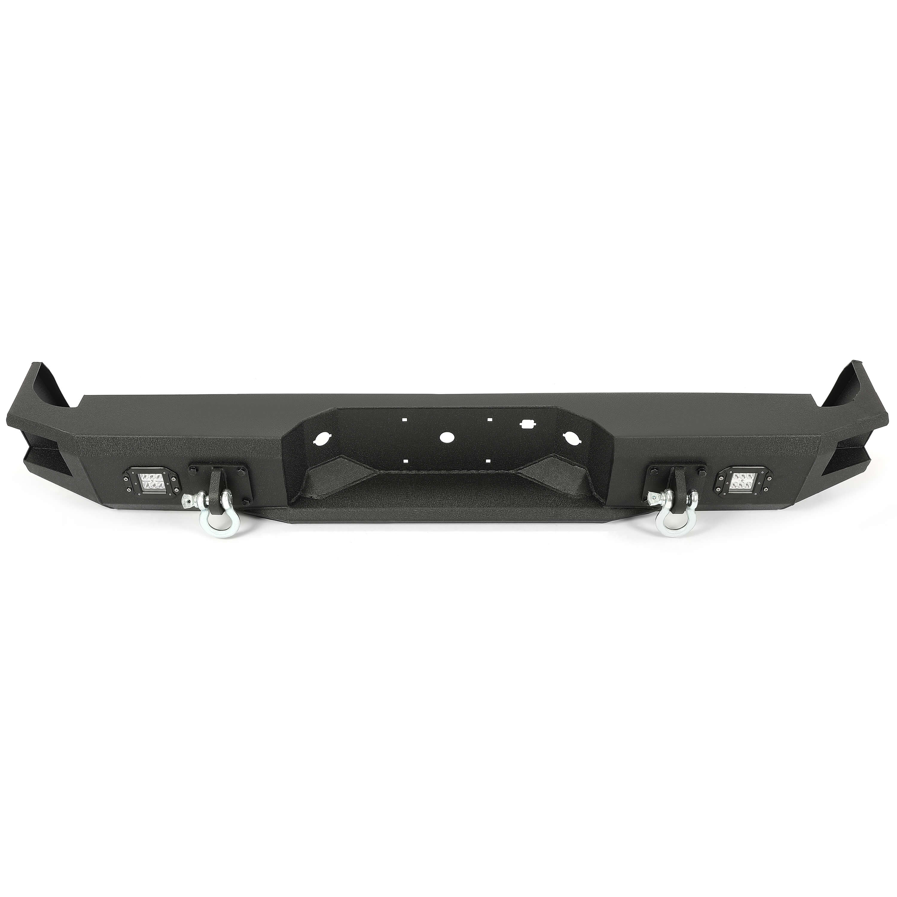 Rear Bumper Black Steel compatible with 2009-2014 Ford F150 Fits Models without Rear Sensors