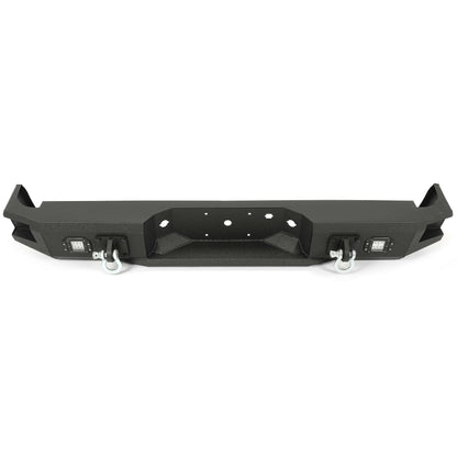 Rear Bumper Black Steel compatible with 2009-2014 Ford F150 Fits Models without Rear Sensors