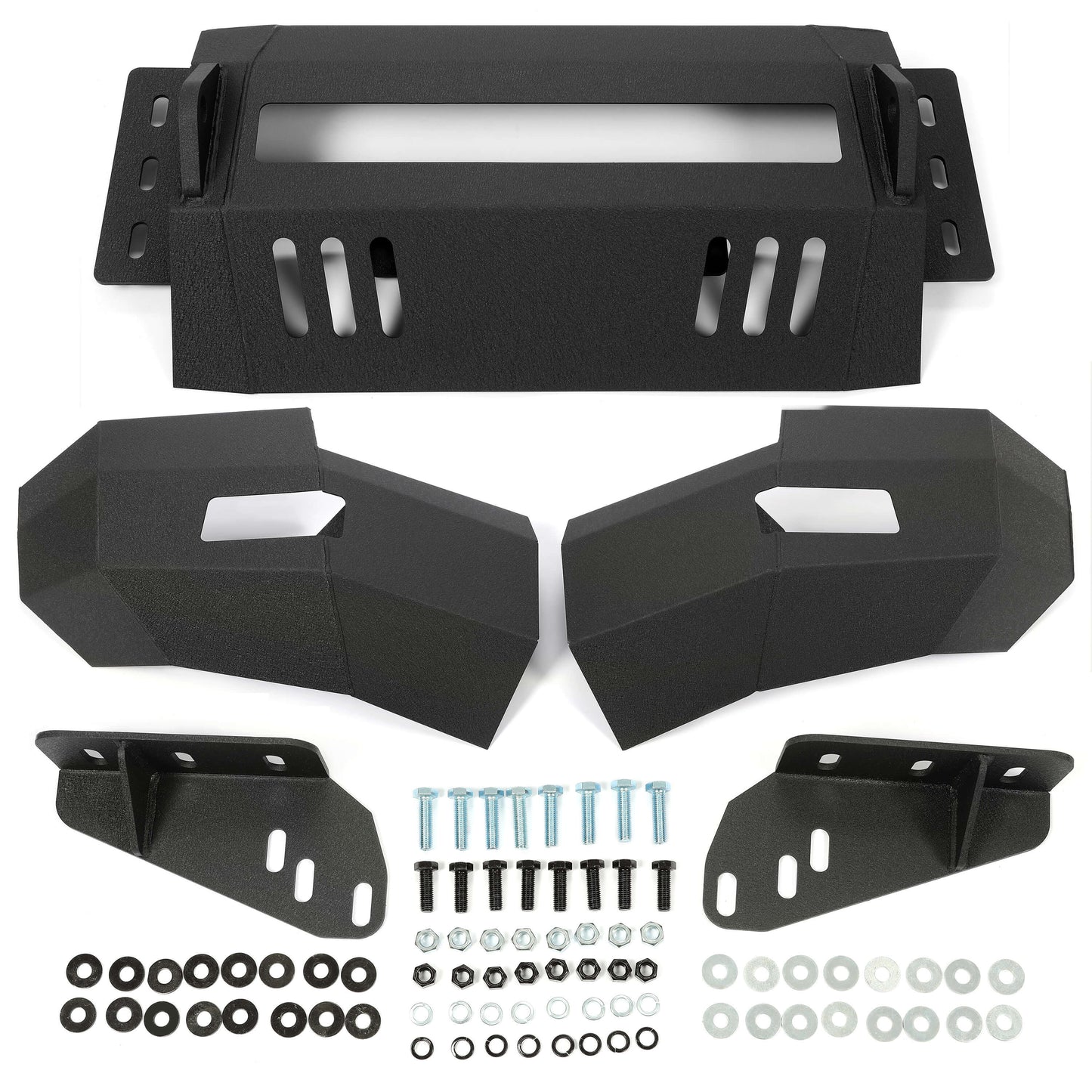 Front Bumper 3-Pieces with D-Rings Compatible with 2007-2010 Chevrolet Silverado 2500 3500