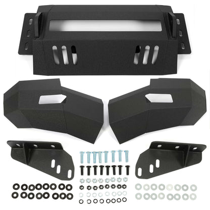 Front Bumper 3-Pieces with D-Rings Compatible with 2007-2010 Chevrolet Silverado 2500 3500