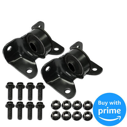 Black Front Torsion Bar Support Mounting Kit Cross Member Mounting Bushing Compatible with Chevy Silverado GMC Sierra 1500 1500HD 2500 Pickup Truck 4WD Pair Set 2