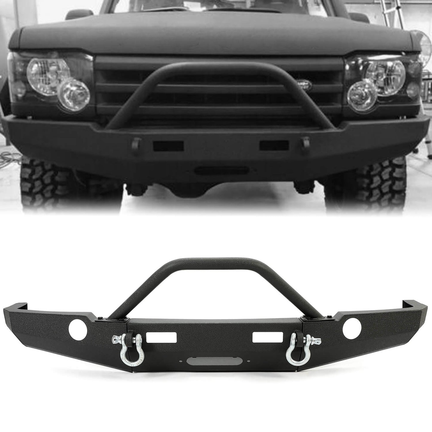 Front Winch Custom Bumper W/ BullBar D-Rings For 1998-2004 Land Rover Discovery II