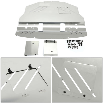 Aluminum Engine Splash Shield Under Tray Skid Plate Compatible with 2011-2014 Subaru WRX STI Impreza (any trim) - Silvery