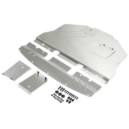 Aluminum Engine Splash Shield Under Tray Skid Plate Compatible with 2011-2014 Subaru WRX STI Impreza (any trim) - Silvery