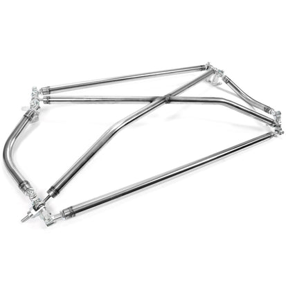 C Pillar X Brace Cross Strut Bar Rear Trunk Suspension Compatible with 1996-2000 Honda Civic EK9 Stainless Steel