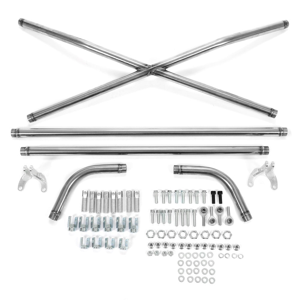 C Pillar X Brace Cross Strut Bar Rear Trunk Suspension Compatible with 1996-2000 Honda Civic EK9 Stainless Steel