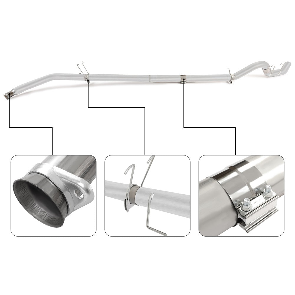 4 Inches Turbo Back Downpipe Exhaust System Kit & Bracket For 1994-1997 Ram Cummins 5.9L