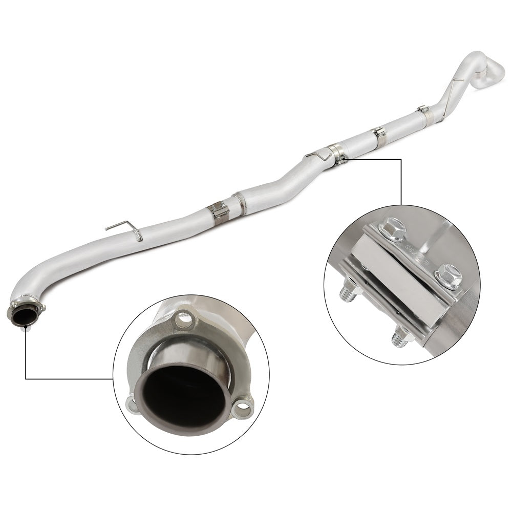5 Inches DOWNPIPE BACK SINGLE ALUMINIZED NO MUFF 2015-2016 Sierra Silverado 2500/3500 6.6L Duramax