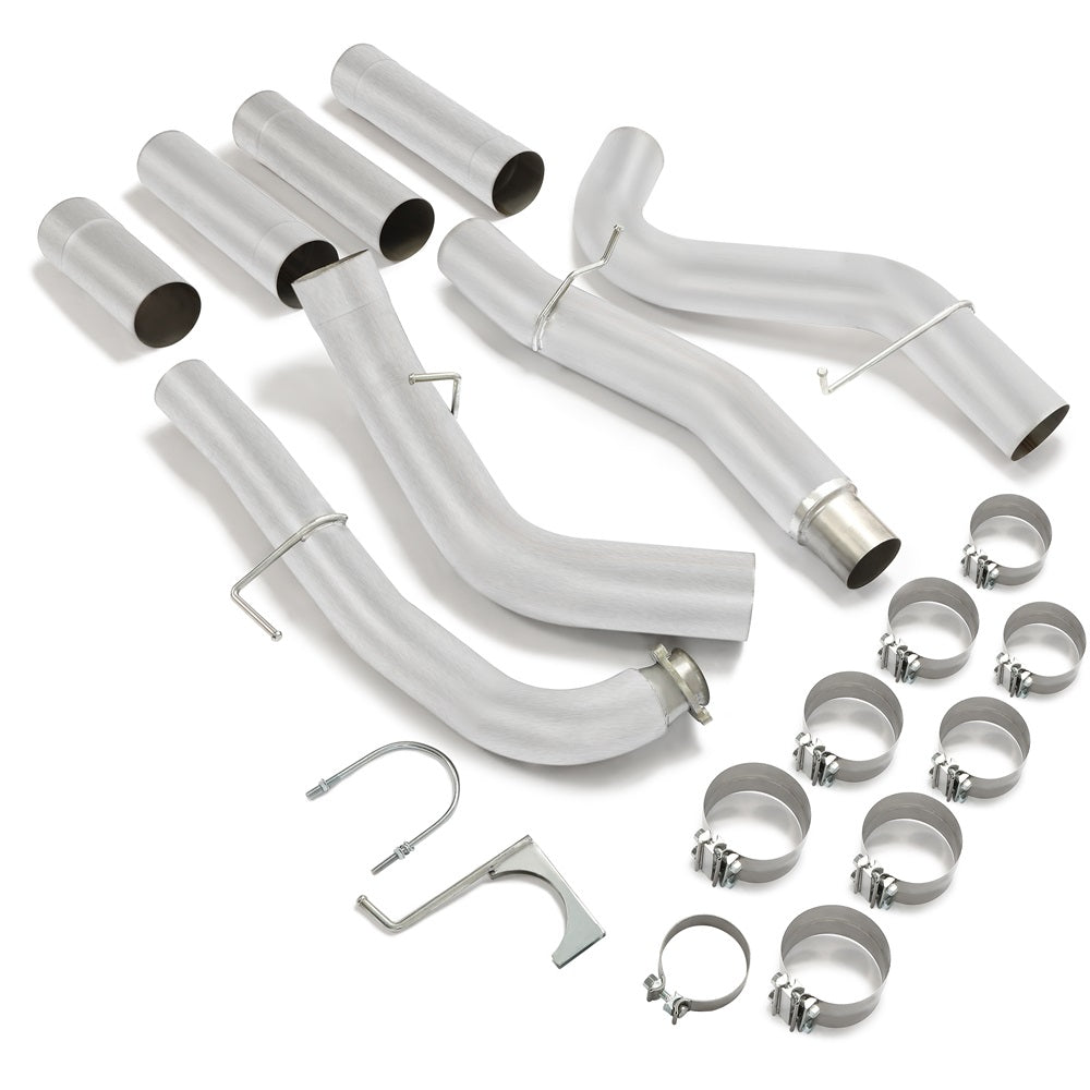 5 Inches DOWNPIPE BACK SINGLE ALUMINIZED NO MUFF 2015-2016 Sierra Silverado 2500/3500 6.6L Duramax