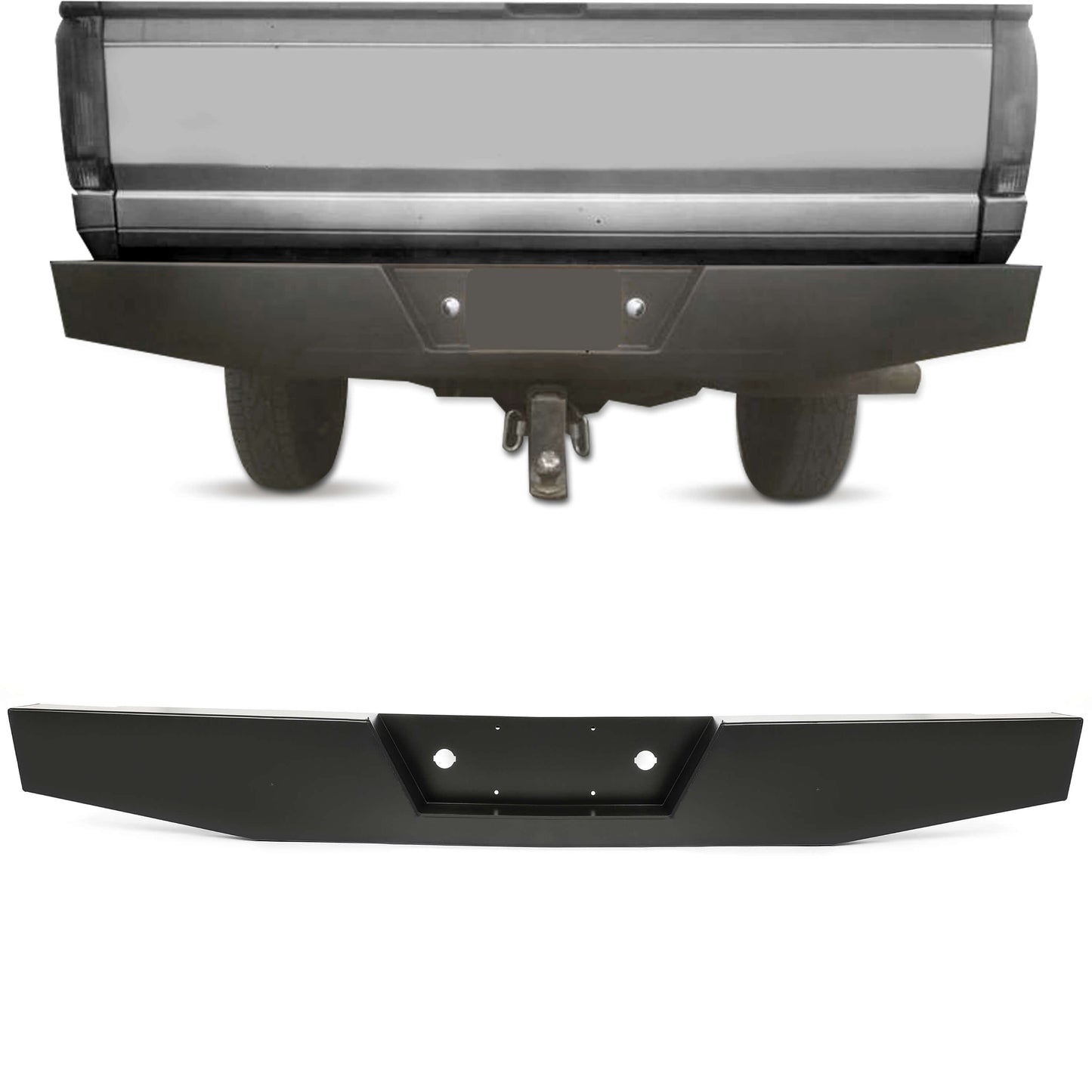 Full Size Steel Rear Bumper For 1973-1997 Ford F150 F250 F350 F-Series
