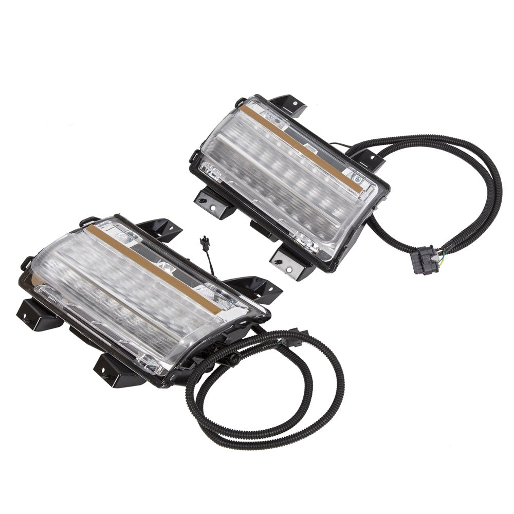 Clear LED Fender Daytime Running Turn Signal Lights For 2018-2020 Jeep Wrangler JL