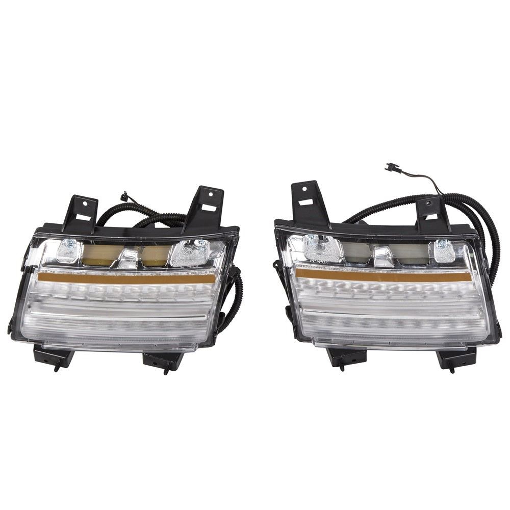 Clear LED Fender Daytime Running Turn Signal Lights For 2018-2020 Jeep Wrangler JL