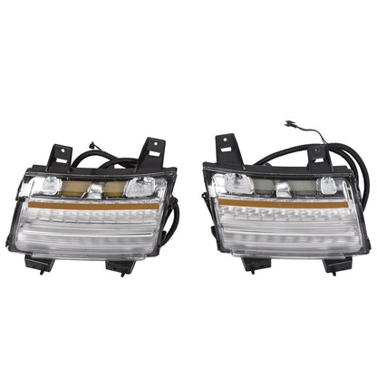 Clear LED Fender Daytime Running Turn Signal Lights For 2018-2020 Jeep Wrangler JL