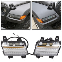 Clear LED Fender Daytime Running Turn Signal Lights For 2018-2020 Jeep Wrangler JL