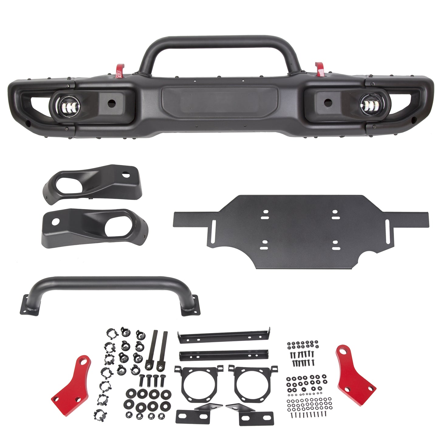 Front Bumper for 2018-2020 Jeep Wrangler JL Rubicon &2020 Gladiator w/LED Fog Lights