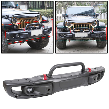 Front Bumper for 2018-2020 Jeep Wrangler JL Rubicon &2020 Gladiator w/LED Fog Lights