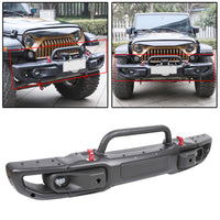 Load image into Gallery viewer, YIKATOO® Front Bumper for 2018-2020 Jeep Wrangler JL Rubicon &amp;2020 Gladiator w/LED Fog Lights -  junior
