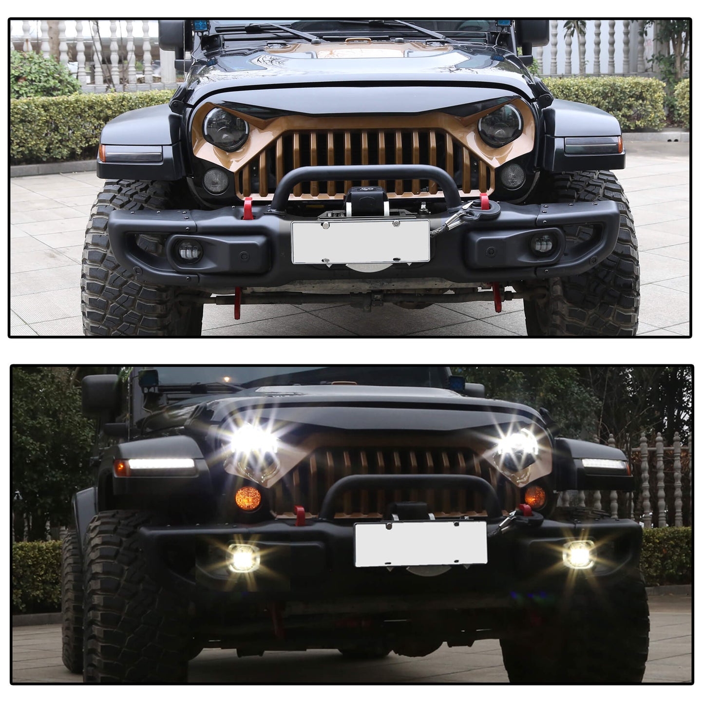 Front Bumper for 2018-2020 Jeep Wrangler JL Rubicon &2020 Gladiator w/LED Fog Lights