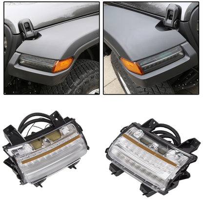 Front Fender Flare Wheel Eyebrow Lights For 2018-2020 Jeep Wrangler JL