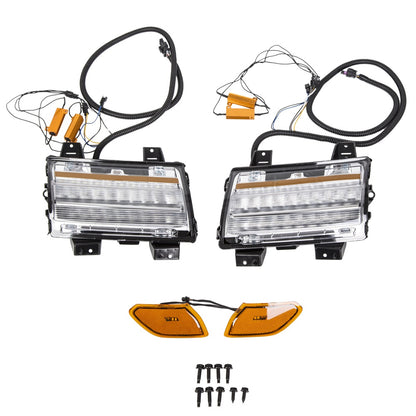 Front Fender Flare Wheel Eyebrow Lights For 2018-2020 Jeep Wrangler JL