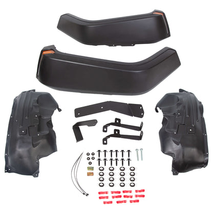 Front Fender Flares with Lights & Inner Liners for 2007-2018 Jeep Wrangler JK