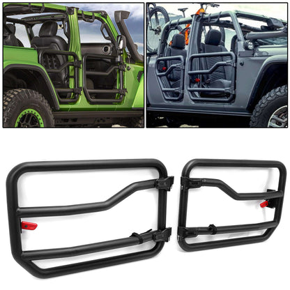 Half Doors Front Tubular Tube Doors for 2018-2021 Jeep Gladiator & Jeep JL Wrangler