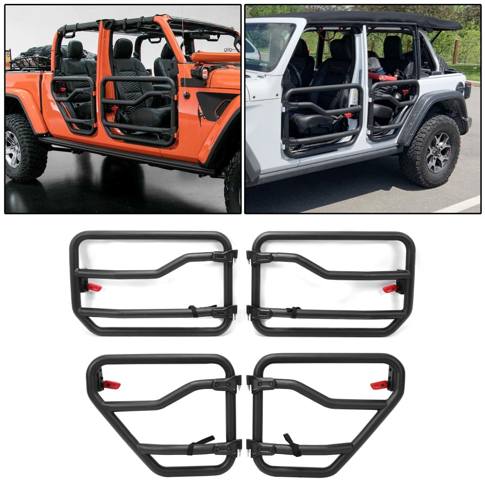Front&Rear Tube Door Kit For 2018-2021 Jeep Gladiator & JL Wrangler (4-door)