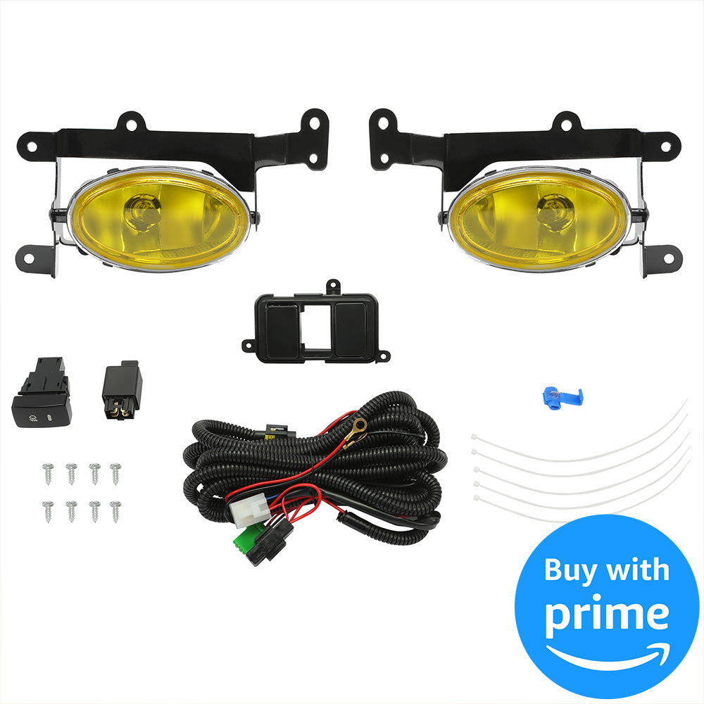 Front Bumper Driving Fog Lights Compatible with 2006-2008 Honda Civic 2Dr Coupe Lamps with Switch Pair (Yellow Lens ) Replace for HO2890114 08V31-SVA-111