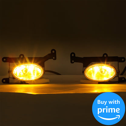 Front Bumper Driving Fog Lights Compatible with 2006-2008 Honda Civic 2Dr Coupe Lamps with Switch Pair (Yellow Lens ) Replace for HO2890114 08V31-SVA-111